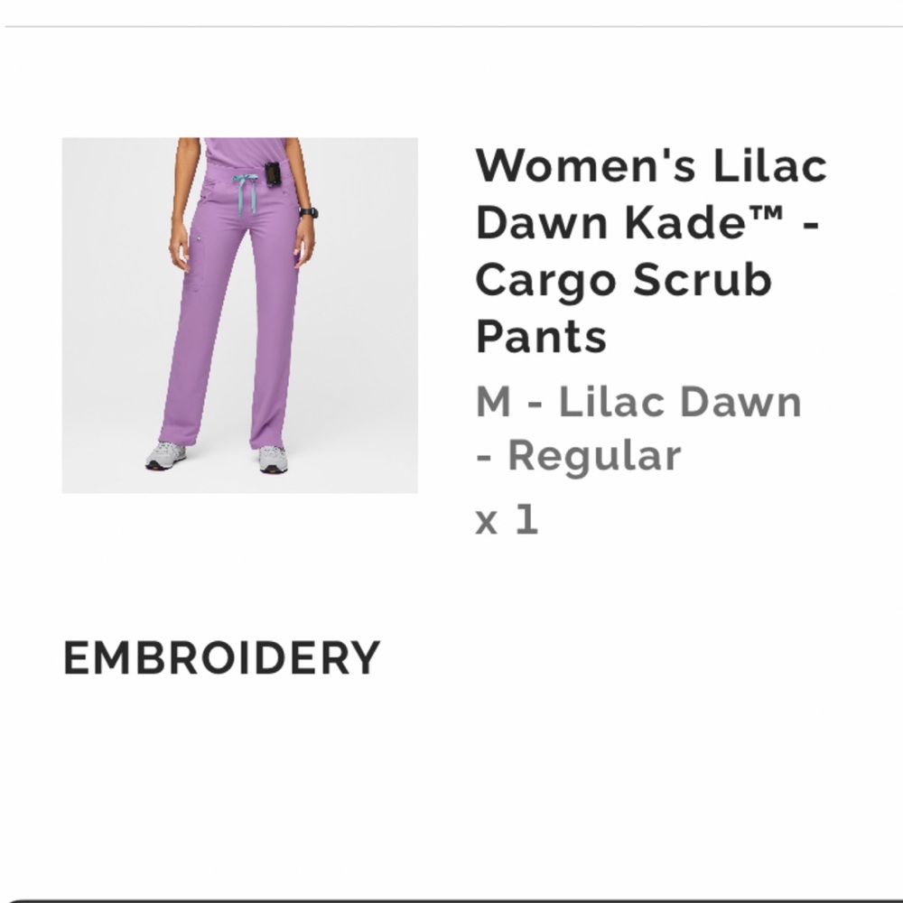 Figs Lilac Cargo Scrub Pants